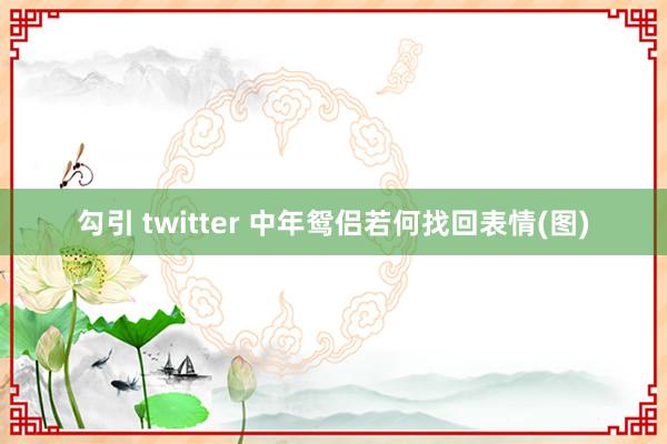 勾引 twitter 中年鸳侣若何找回表情(图)