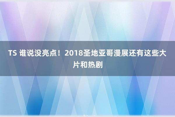 TS 谁说没亮点！2018圣地亚哥漫展还有这些大片和热剧