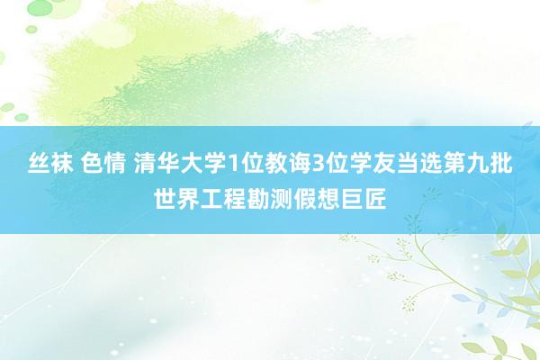 丝袜 色情 清华大学1位教诲3位学友当选第九批世界工程勘测假想巨匠