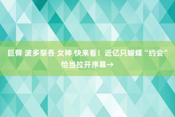 巨臀 波多黎各 女神 快来看！近亿只蝴蝶“约会”恰当拉开序幕→